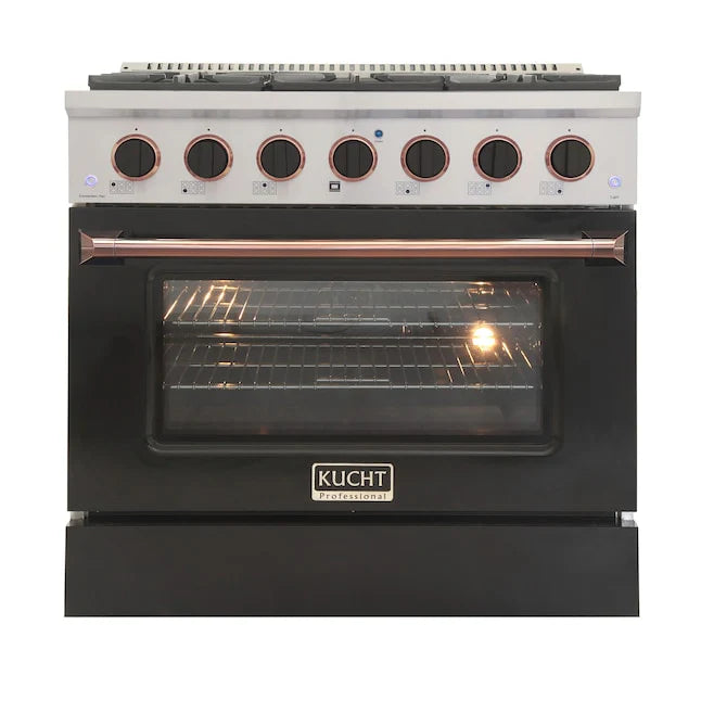 36 In. 5.2 cu ft. Propane Gas Range with Black Door H669