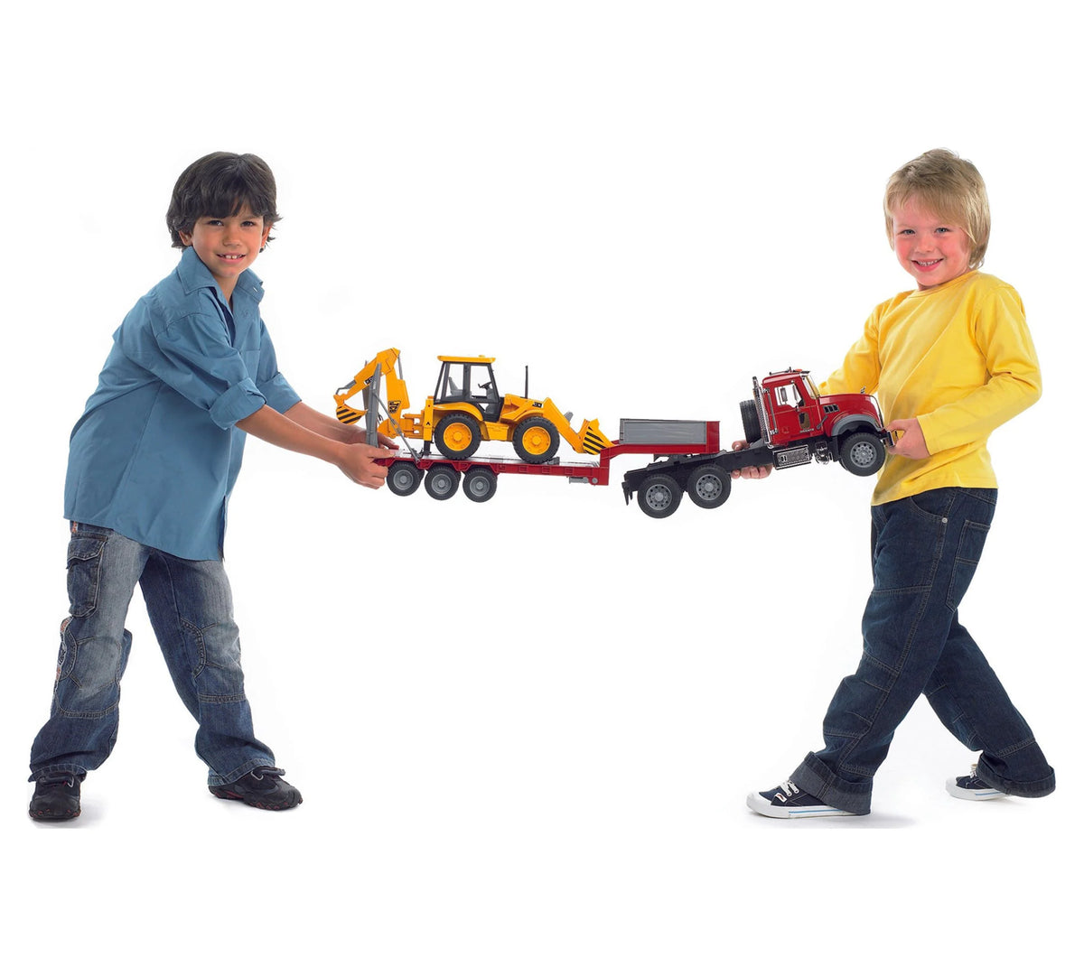 Flatbed Truck with Loader Backhoe W45633