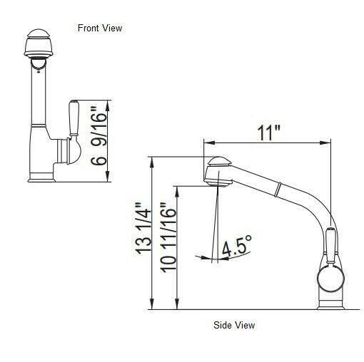 Polished Chrome Side Lever Pull-Out Kitchen Faucet O94869
