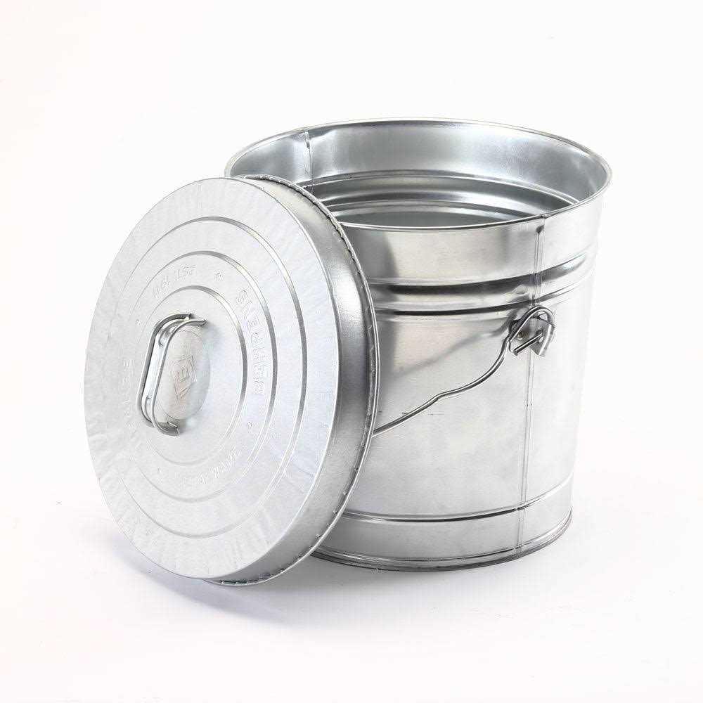 Galvanized Steel Seed Can with Lid O40505
