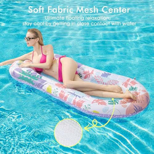 2 Pack Inflatable Pool Floats Adult Size Water Hammock Multicolor O979568