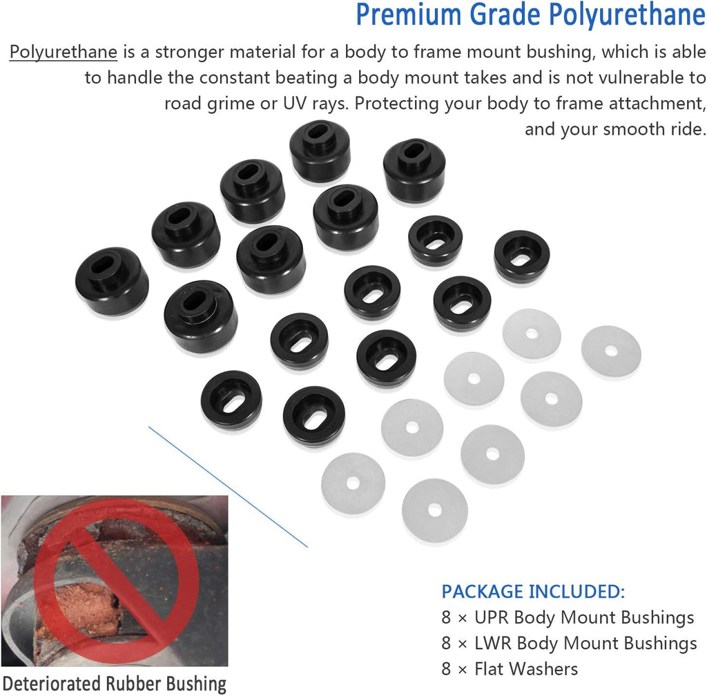 Body and Cab Mount Bushing Kit Polyurethane Black Pack of 2 M53947
