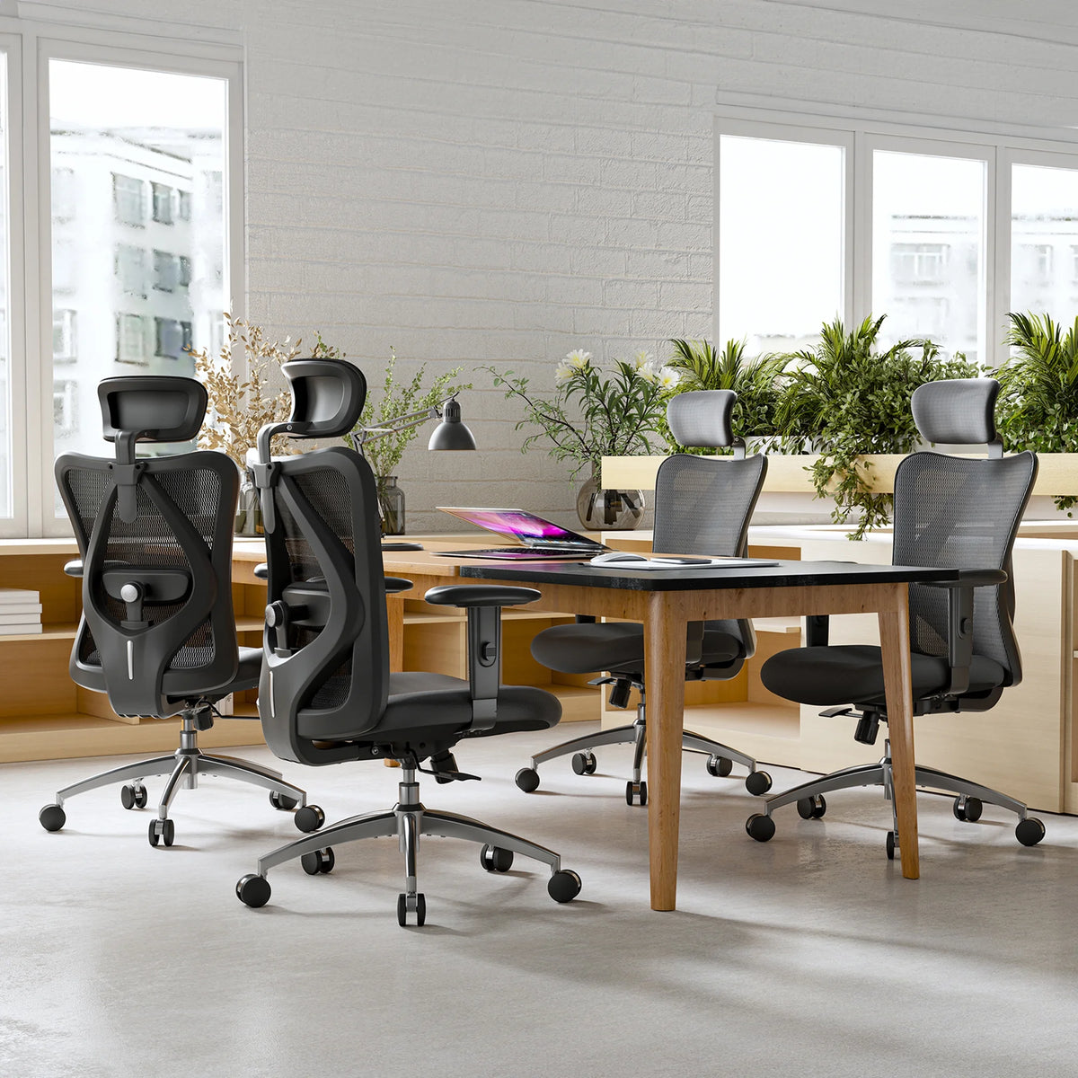 Black Ergonomic Mesh Office Chair with Adjustable Lumbar Support J511597
