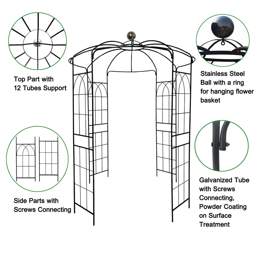 Iron Birdcage-Shaped Metal Garden Arch O708564