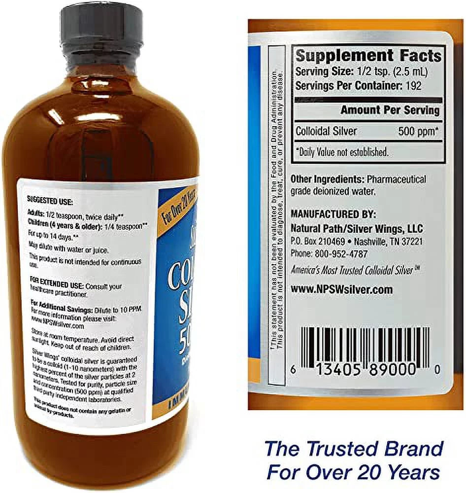 Colloidal Silver 500PPM 16Oz + Herbal Ointment 250PPM X775336