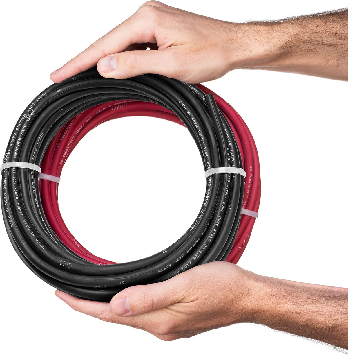 6 Gauge Extra Flexible Welding Cable 600 Volt Combo Pack - Black+Red 25 Feet of Each H4520