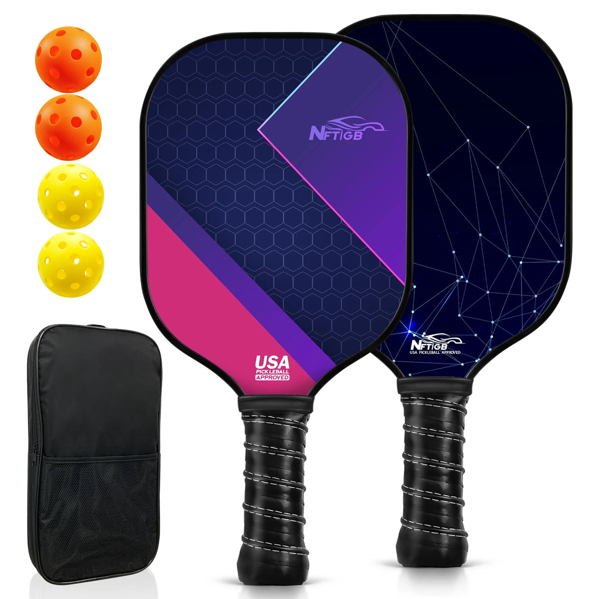 USAPA Approved Fiberglass Pickleball Set of 2 E6421
