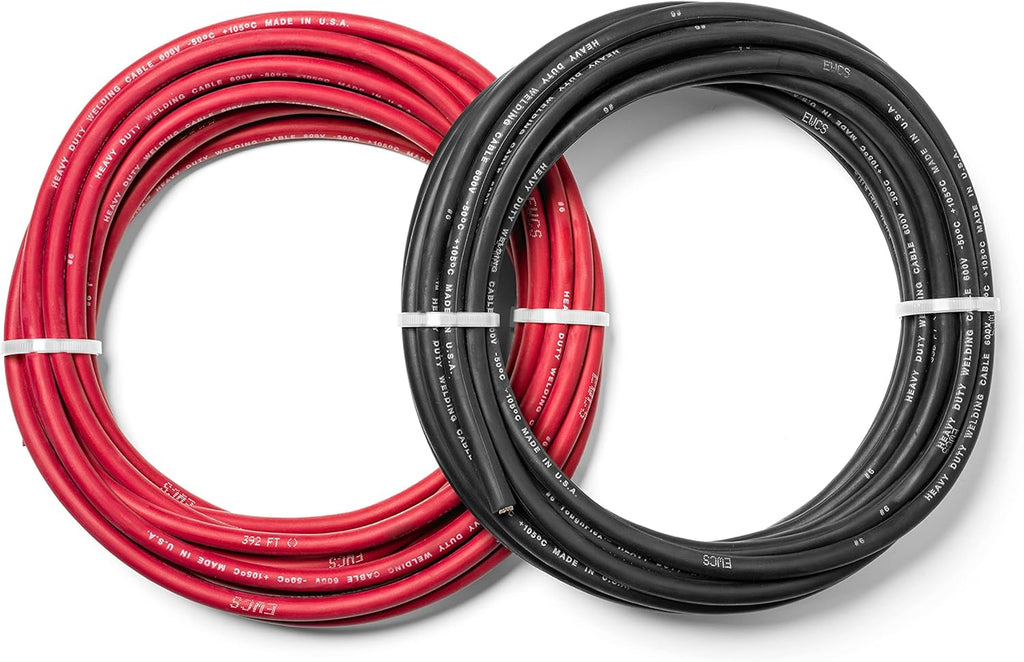 6 Gauge Extra Flexible Welding Cable 600 Volt Combo Pack - Black+Red 25 Feet of Each H4520