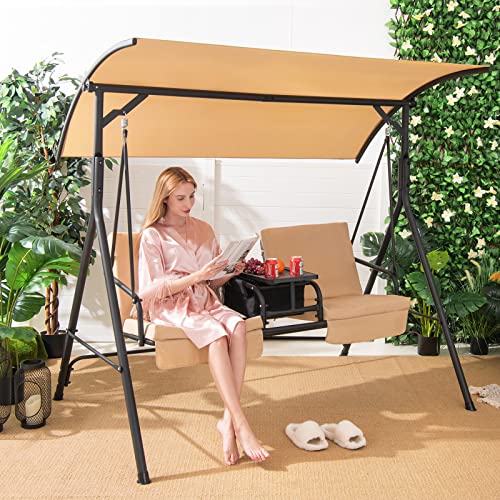 2 Person Porch Swing with Canopy and Cushions Q766