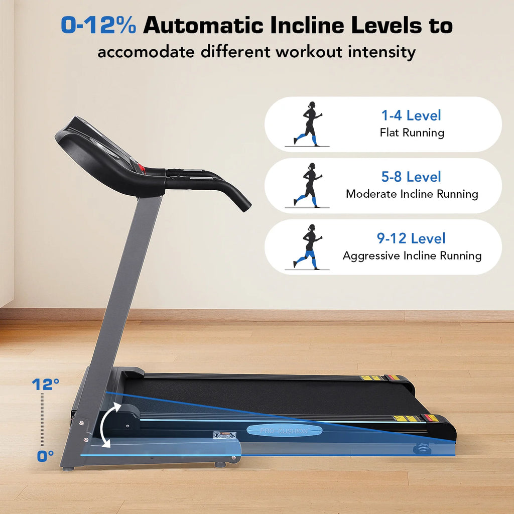 2.5 HP Folding Treadmill with 12% Auto Incline B63353