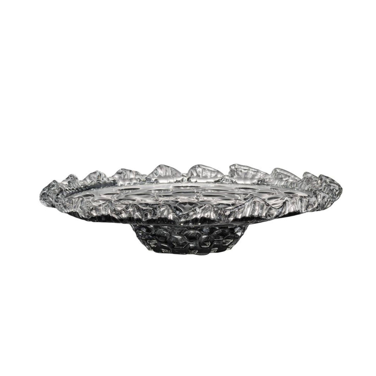 Smoke Gray Decorative Round Glass Plate L44774