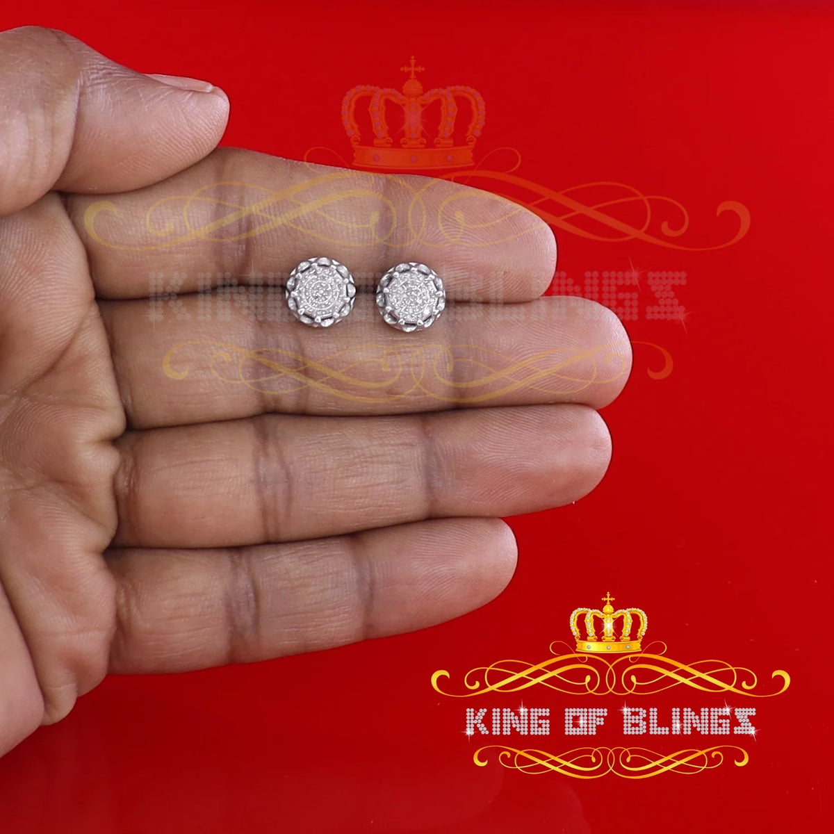 925 Sterling Silver Diamond Stud Earrings S91132