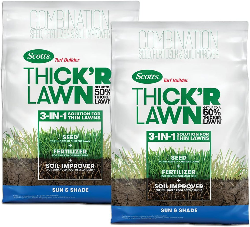 3 in 1 Lawn Fertilizer, Seed, & Soil Improver, 40 lb. Pack of 2 X114