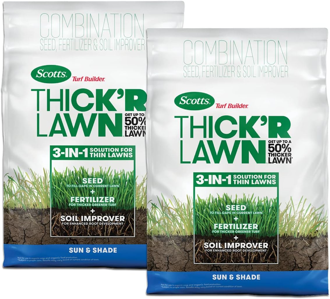 3 in 1 Lawn Fertilizer, Seed, & Soil Improver, 40 lb. Pack of 2 X114