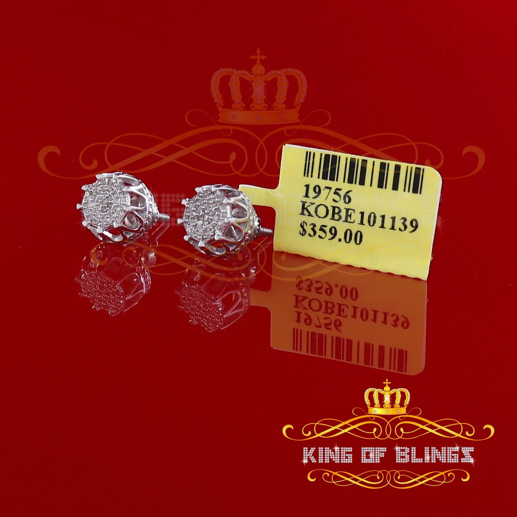 925 Sterling Silver Diamond Stud Earrings S91132