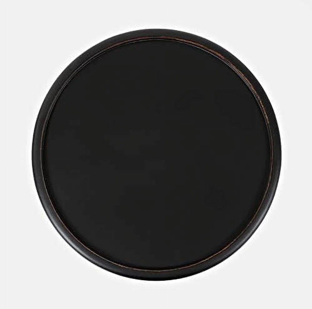 Antique Black Hardwood Drum End Table R533073