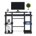 Espresso Black Computer Desk with Top Shelf Q904
