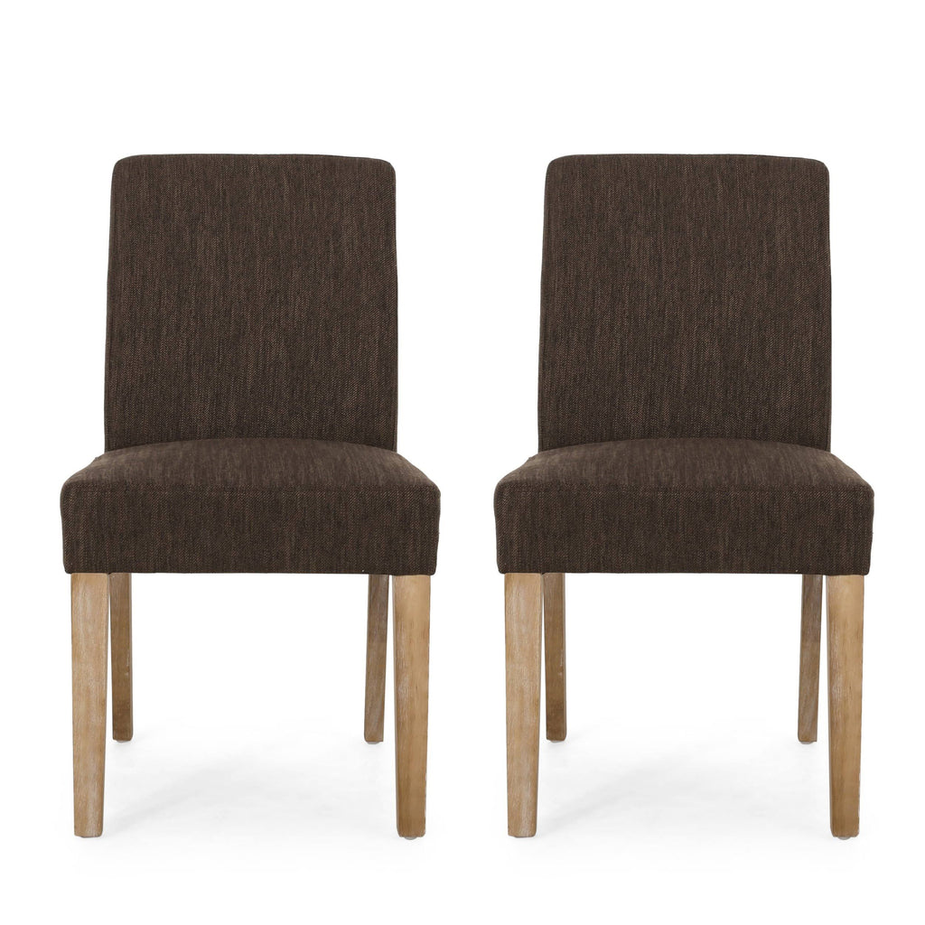 Dark Brown Upholstered Dining Chair, Set of 2 Z102