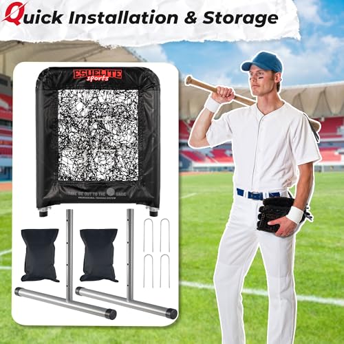 9 Hole Baseball Softball Pitching Net with Strike Zone Target D2783