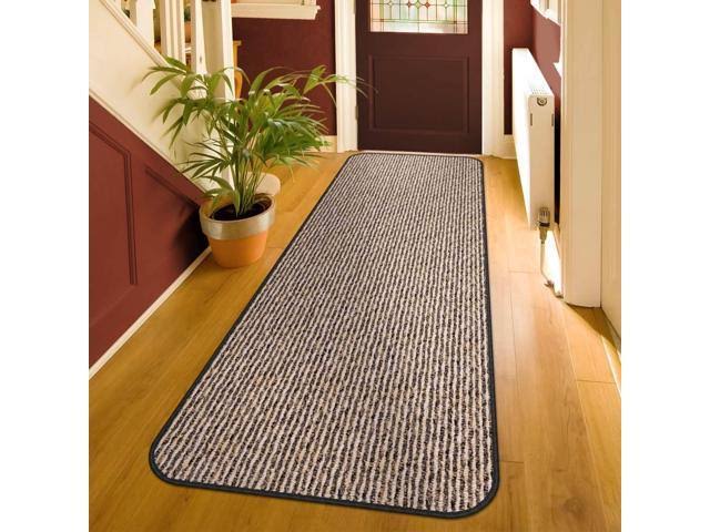 Black Ripple Skid-Resistant Carpet Runner 12 ft. x 48 in. Q439