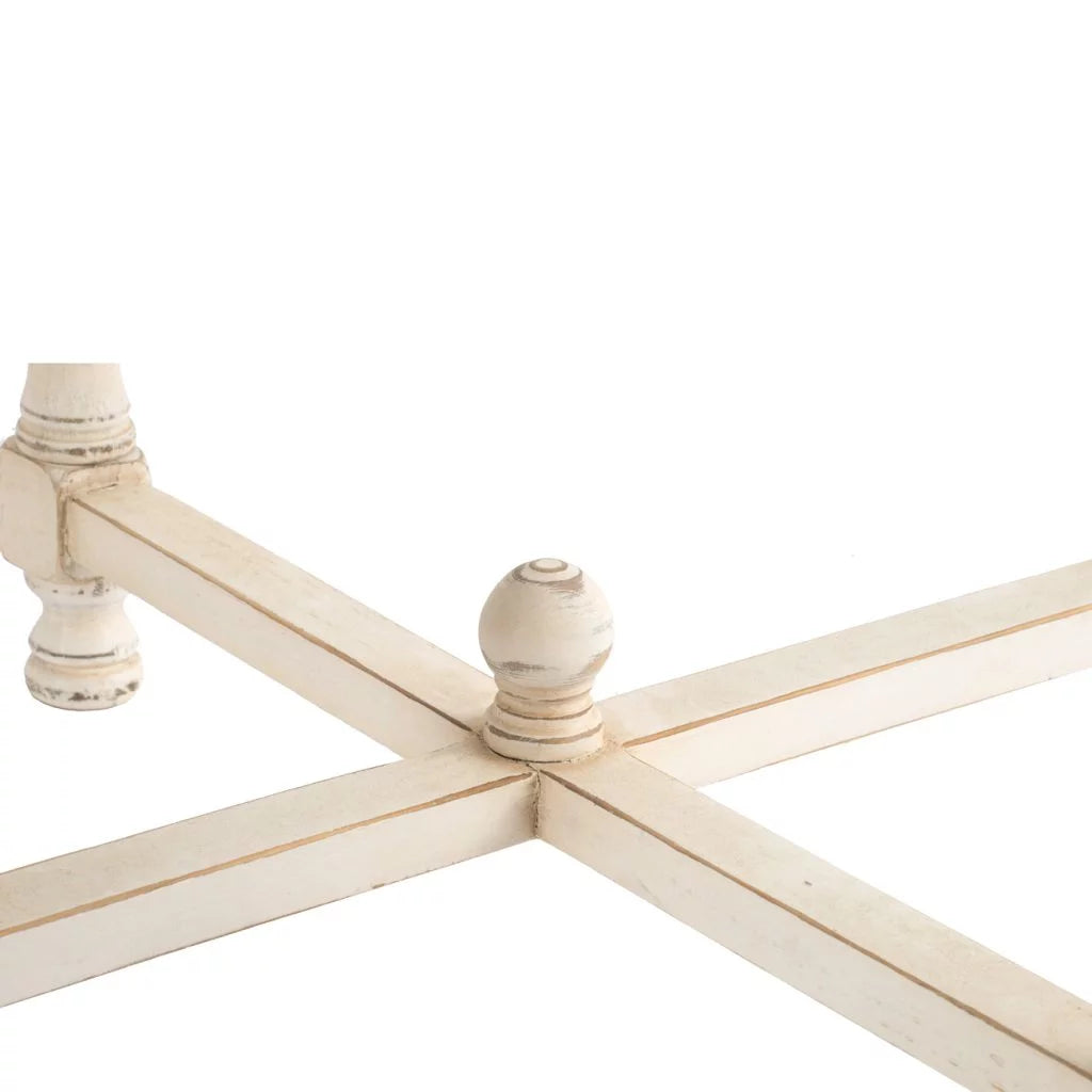 Brown and White Square Side Table Q53889