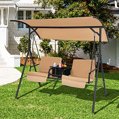 2 Person Porch Swing with Canopy and Cushions Q766