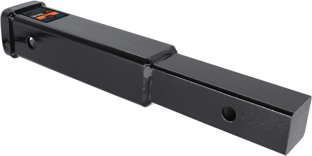 Hitch Extension 12 Long Solid Trailer Extender for 2 Receiver Tube Tow Bar Steel Shank Heavy Duty 3500 lbs Pack of 2 H722