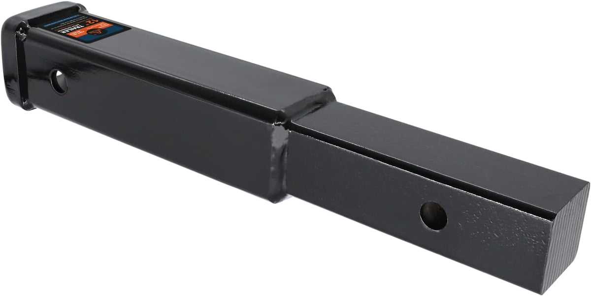 Hitch Extension 12 Long Solid Trailer Extender for 2 Receiver Tube Tow Bar Steel Shank Heavy Duty 3500 lbs Pack of 2 H722