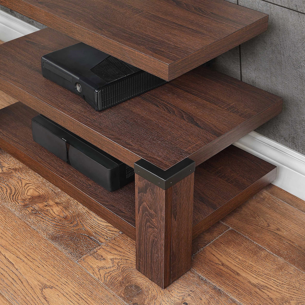 3-Shelf Television Stand with Floater Mount for TVs up to 55", Cherry D24155