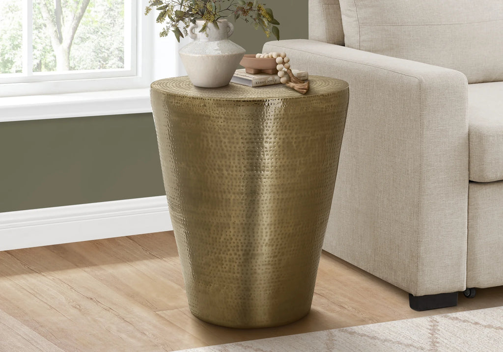 Gold Metal Drum Accent Table G355055