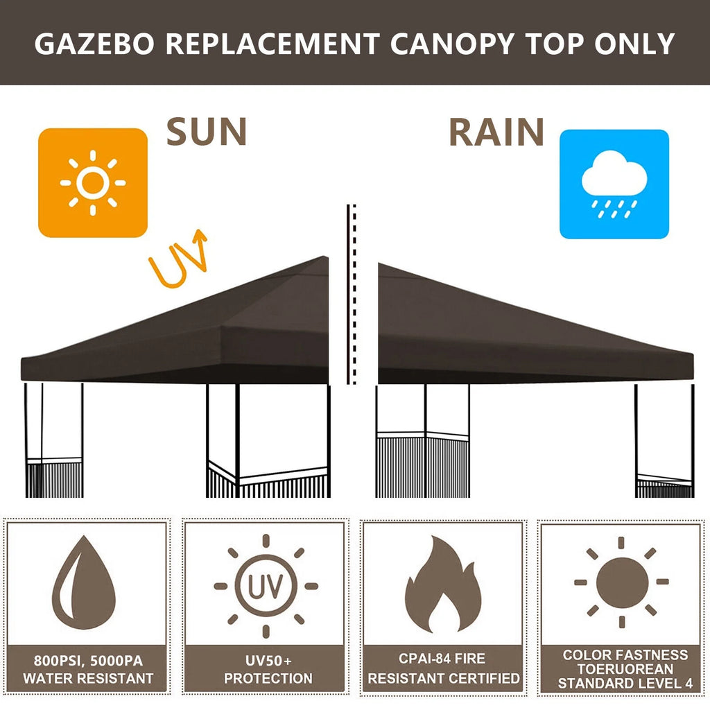 10 x 10 ft Gazebo Replacement Canopy W8059