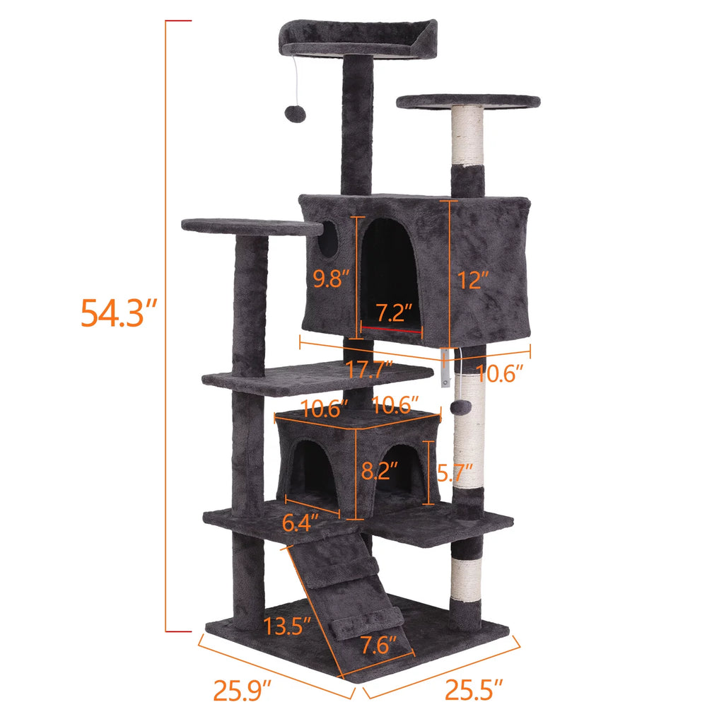 Dark Gray Cat Tree Tower B1757