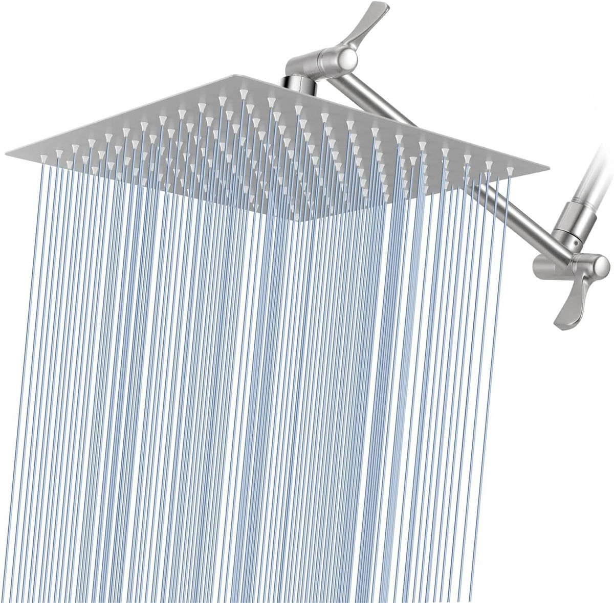 12'' Rain Shower Head with 11'' Adjustable Extension Arm, 304 Stainless Steel, Black, Pack of 2 U78476