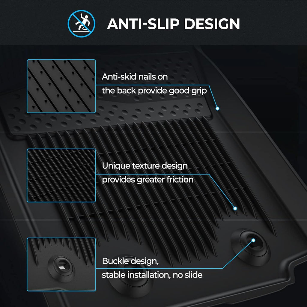 Black TPE Rubber Heavy Duty Floor Mats B1725
