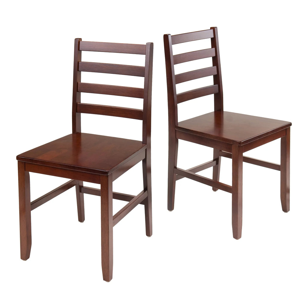 5 Pc Extendable Table & 4 Ladder Back Chairs Walnut Finish X688