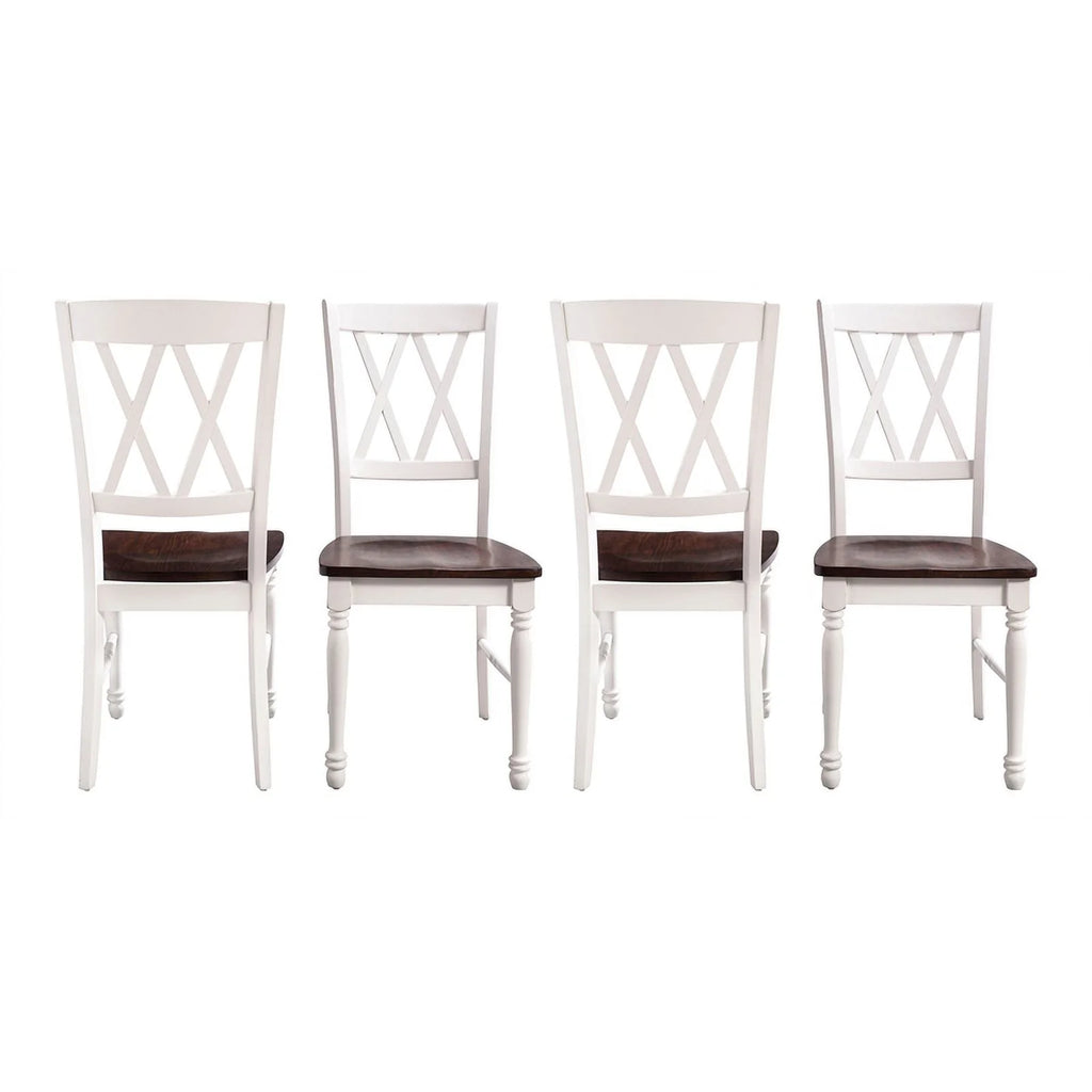 White Wood Dining Chair Set of 4 D192