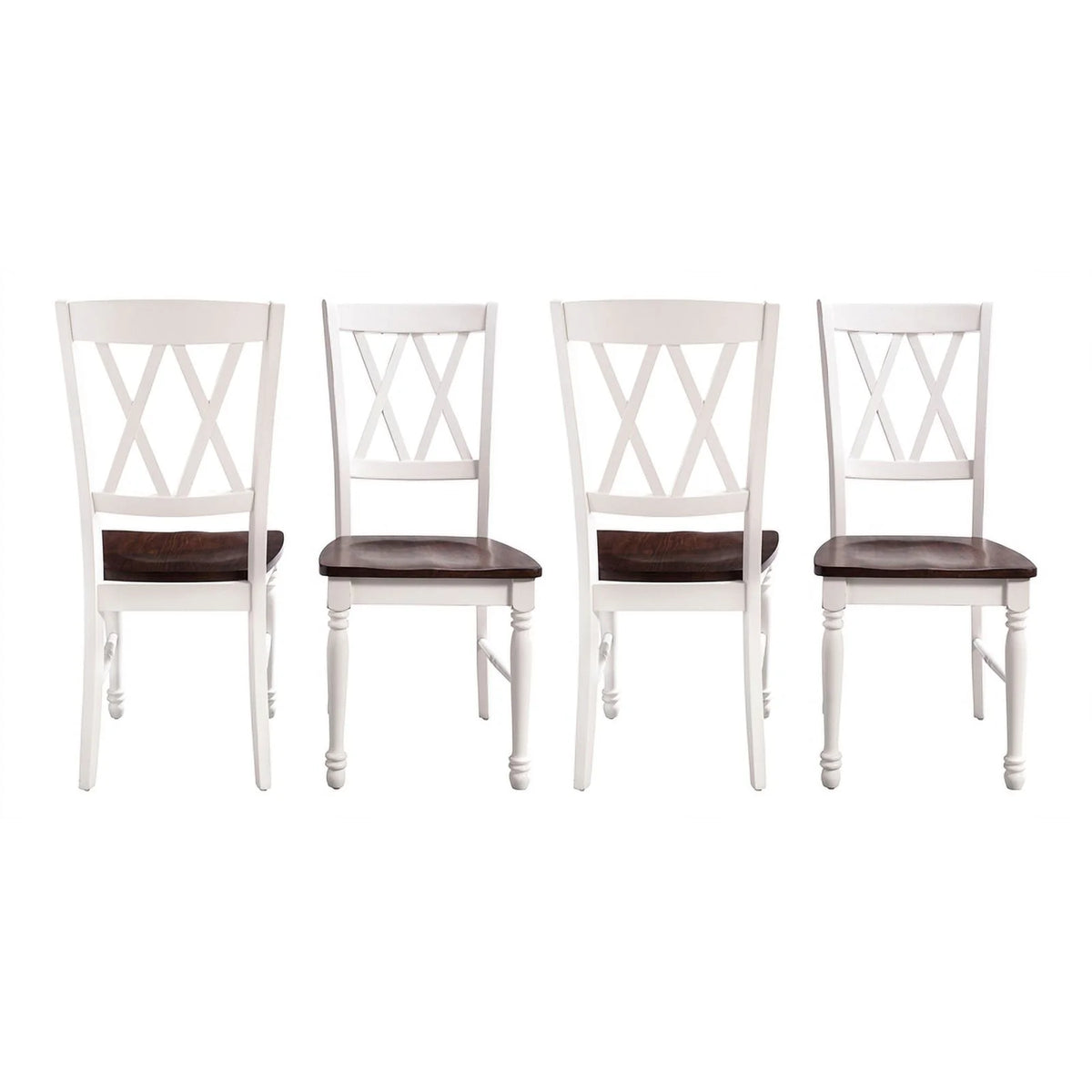 White Wood Dining Chair Set of 4 D192