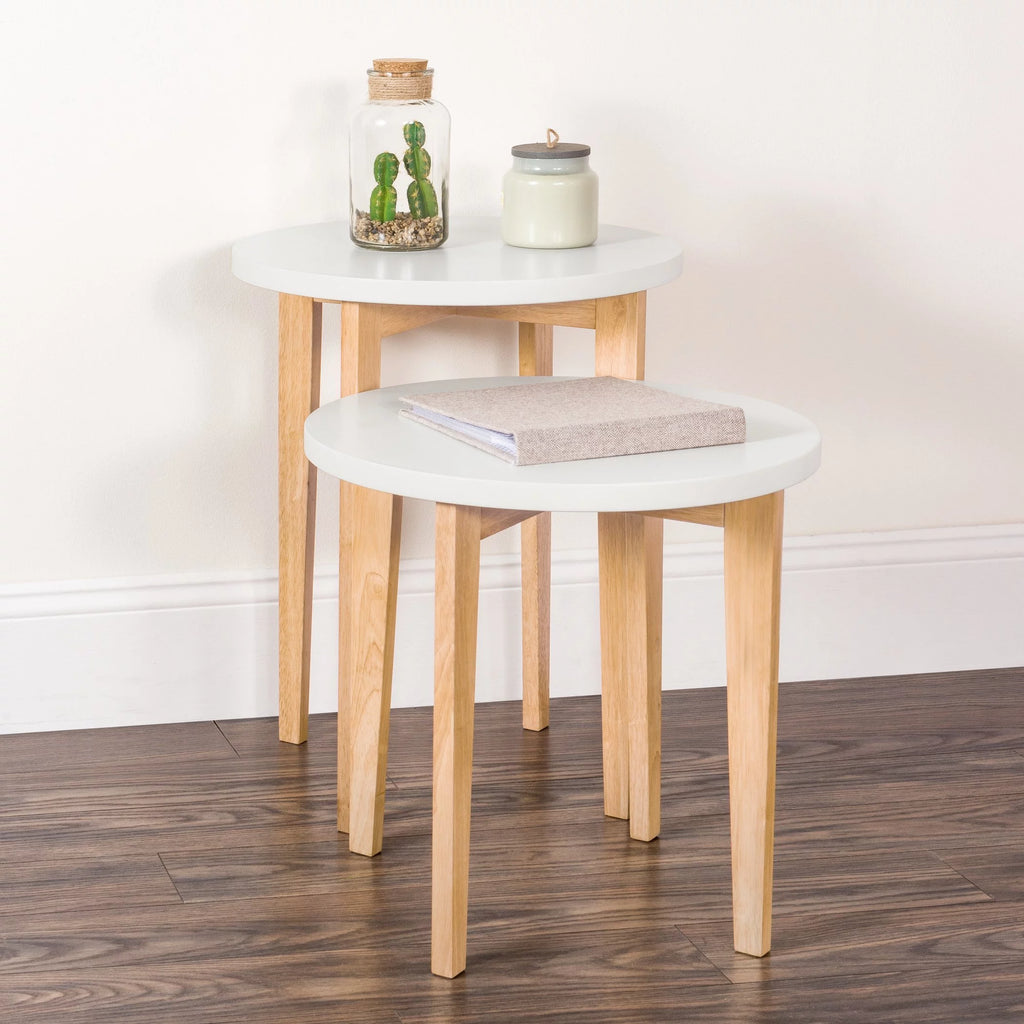 White and Natural Nesting Tables I652