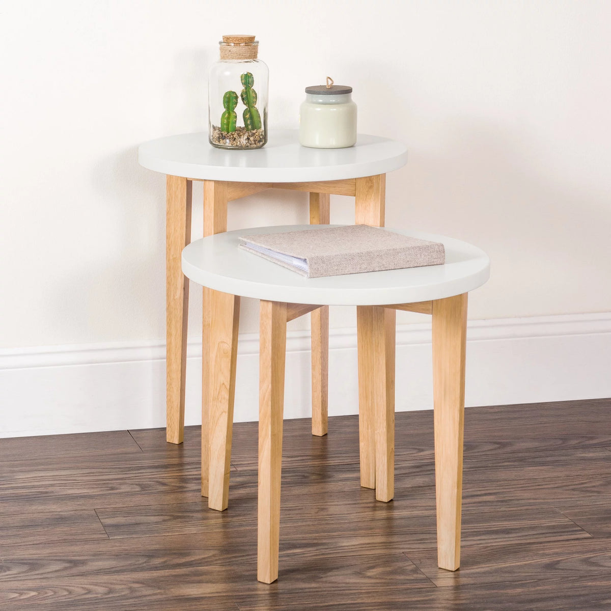 White and Natural Nesting Tables I652