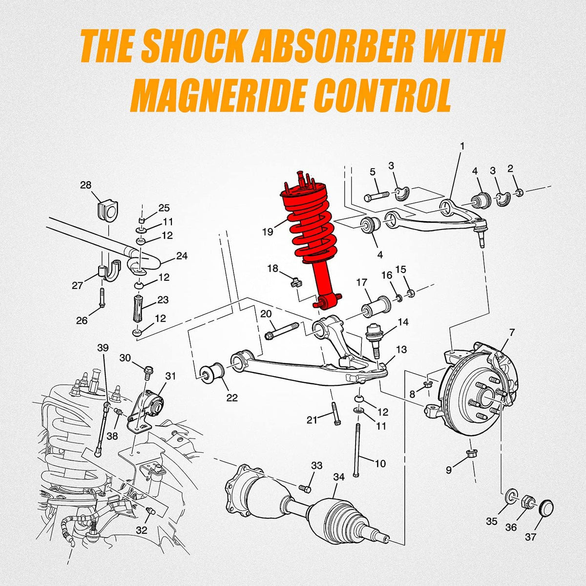 Front Strut Shock Absorber with Magneride Suspension D89424