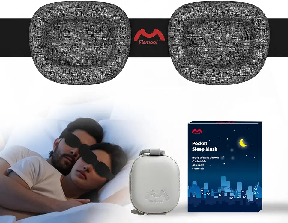 Black Sleep Eye Mask with Travel Storage Box L1484