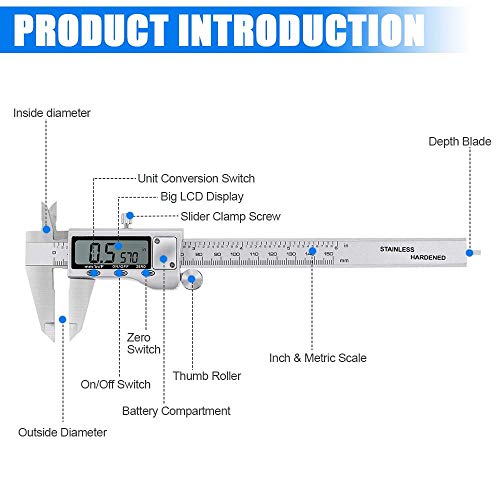 6 Inch Stainless Steel Digital Caliper T89027