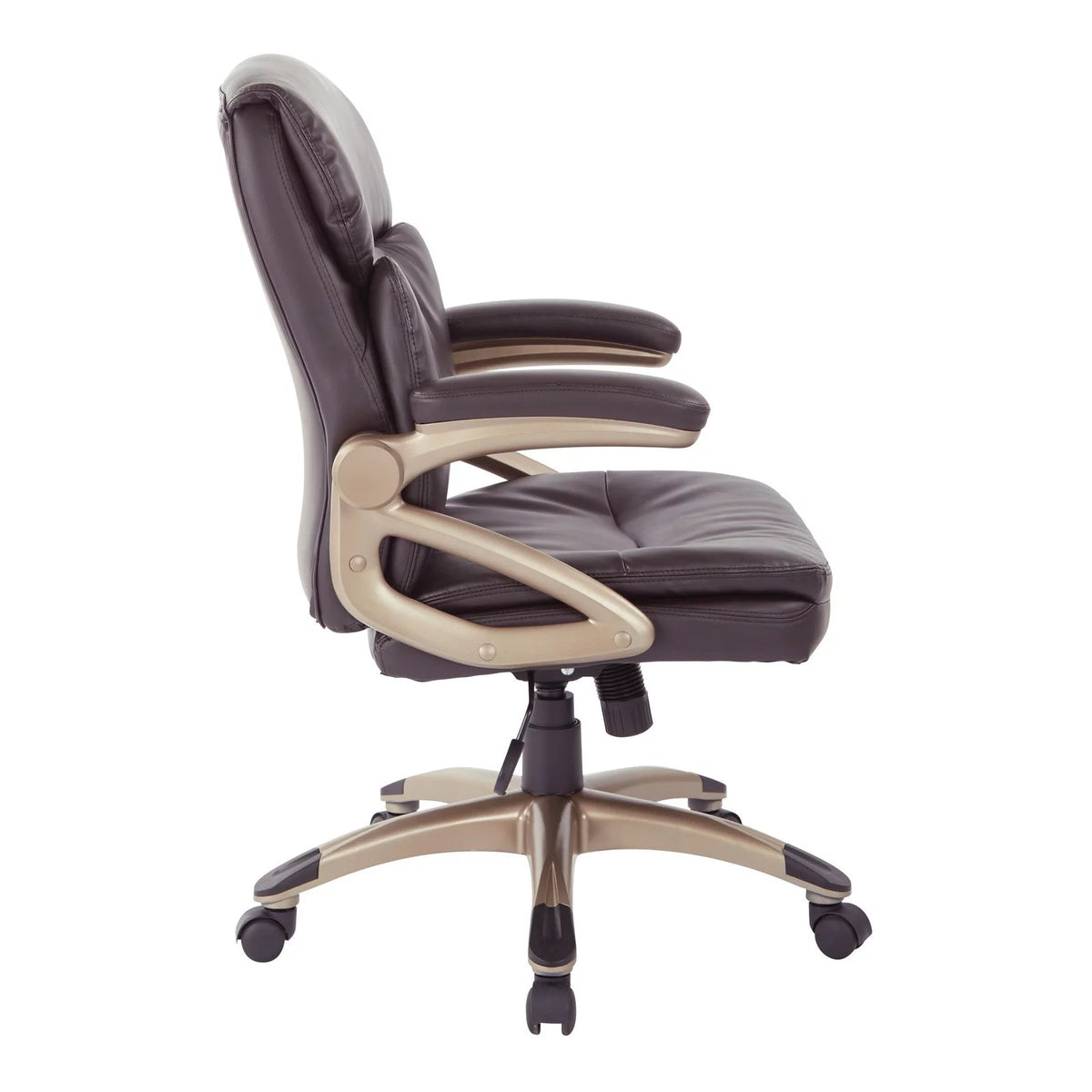 Espresso Bonded Leather Low Back Chair U89081