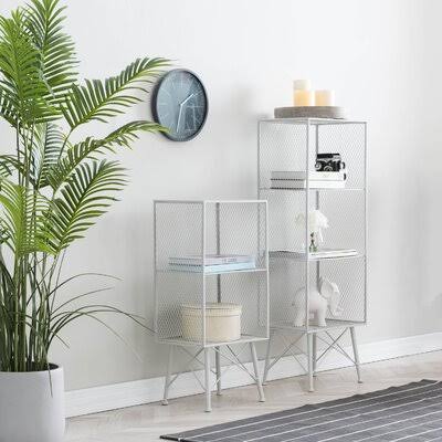 Gray 2 Piece Metal Standard Bookcase Set M247