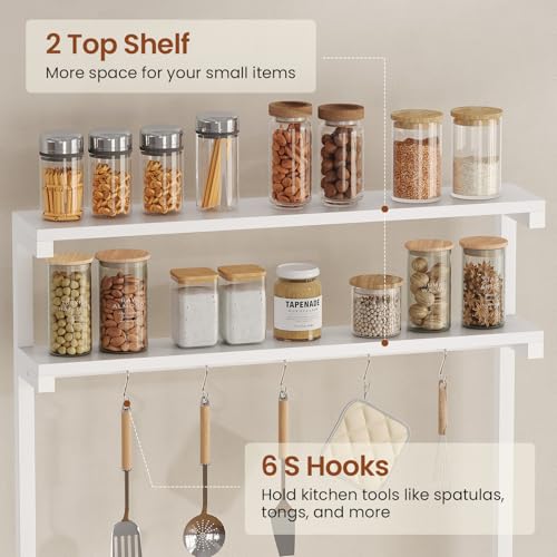 White Rolling Kitchen Island with Storage I959770